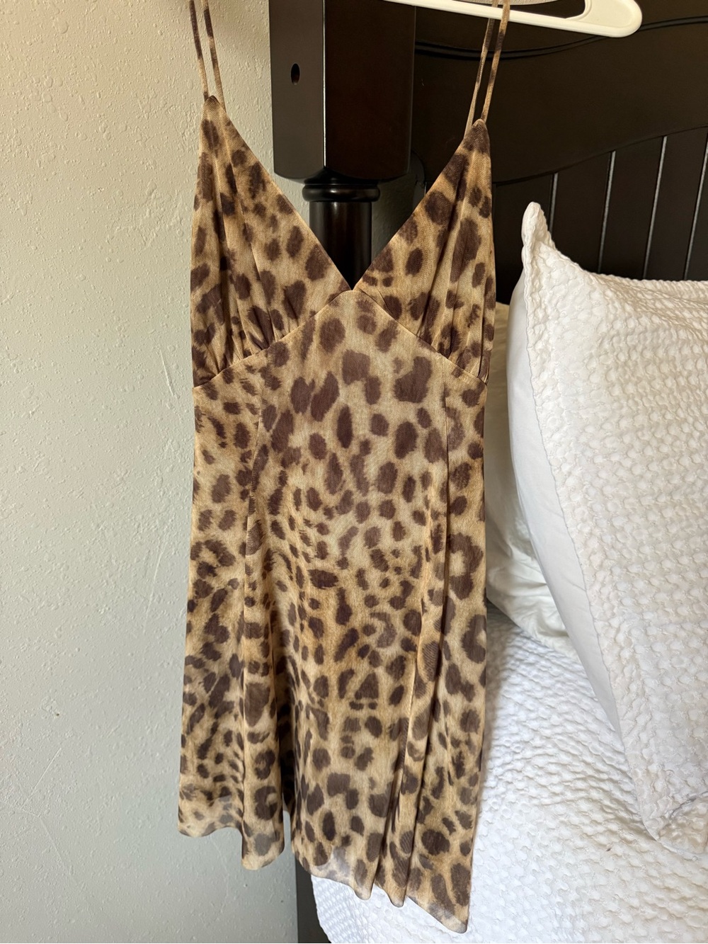 Zara Satin Slip Dress in Deep Brown with Tan Trim